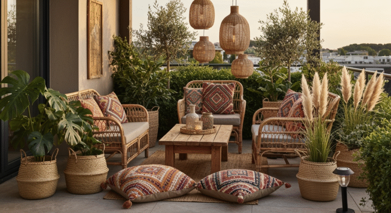 Aranżacje balkonów i tarasów w stylu boho - inspiracje i propozycje